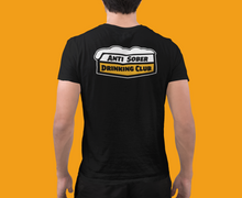 Load image into Gallery viewer, Anti Sober Drinking Club ~ Beer Shield Logo back ~ Short-Sleeve Unisex T-Shirt