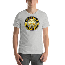 Load image into Gallery viewer, Anti Sober Drinking Club ~ Club Crest front - blackShort-Sleeve Unisex T-Shirt