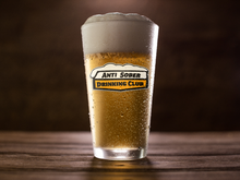 Load image into Gallery viewer, Anti Sober Drinking Club Shield Pint Glass, 16oz