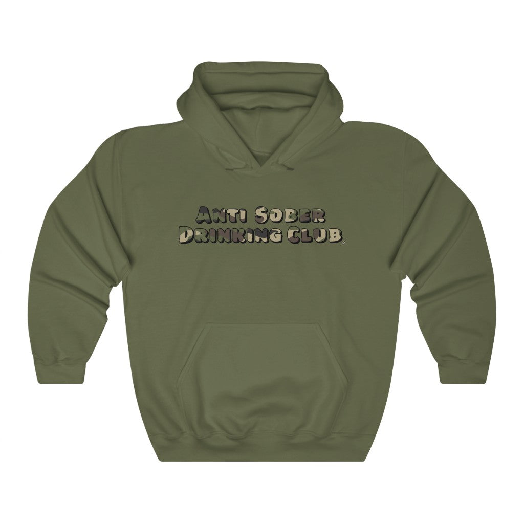 Anti Sober Drinking Club ~ Camo Unisex Heavy Blend™ Hooded Sweatshirt