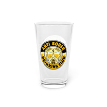 Load image into Gallery viewer, Anti Sober Drinking Club Crest Pint Glass, 16oz
