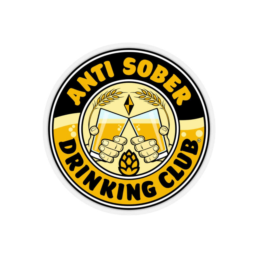 Anti Sober Drinking Club Crest Kiss-Cut Stickers