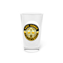 Load image into Gallery viewer, Anti Sober Drinking Club Crest Pint Glass, 16oz
