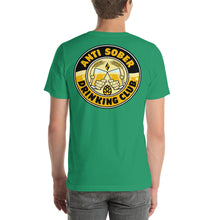 Load image into Gallery viewer, Anti Sober Drinking Club ~ Club Crest Back~ Short-Sleeve Unisex T-Shirt
