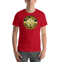 Load image into Gallery viewer, Anti Sober Drinking Club ~ Club Crest front - blackShort-Sleeve Unisex T-Shirt
