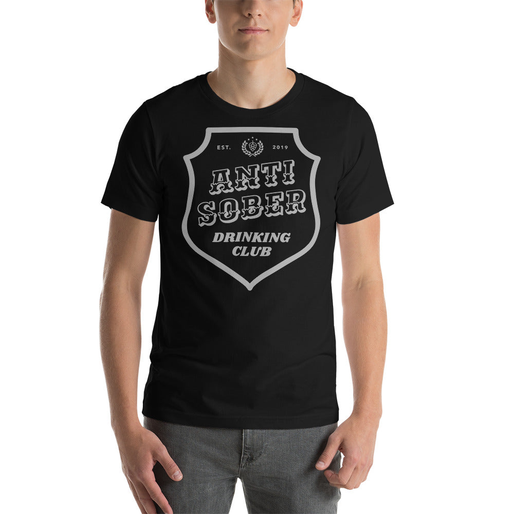 Anti Sober Drinking Club ~ Beer Label Short-Sleeve Unisex T-Shirt