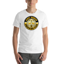 Load image into Gallery viewer, Anti Sober Drinking Club ~ Club Crest front - blackShort-Sleeve Unisex T-Shirt
