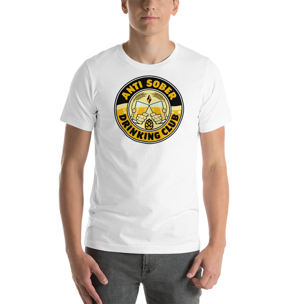 Anti Sober Drinking Club ~ Club Crest front - blackShort-Sleeve Unisex T-Shirt