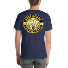 Load image into Gallery viewer, Anti Sober Drinking Club ~ Club Crest Back~ Short-Sleeve Unisex T-Shirt
