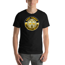 Load image into Gallery viewer, Anti Sober Drinking Club ~ Club Crest front - blackShort-Sleeve Unisex T-Shirt
